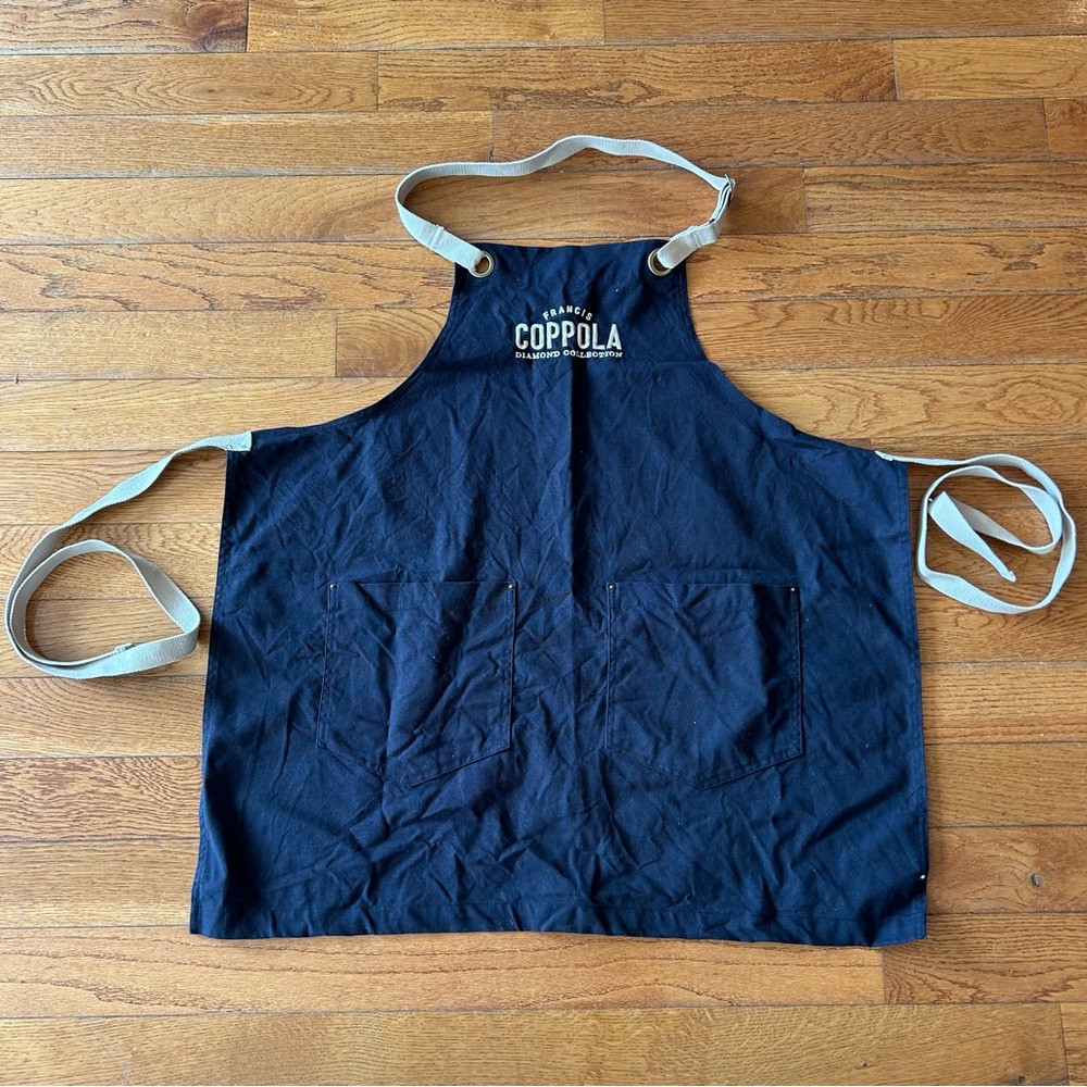 Francis Coppola Diamond Collections Cooking Apron Embroidered Navy Blue